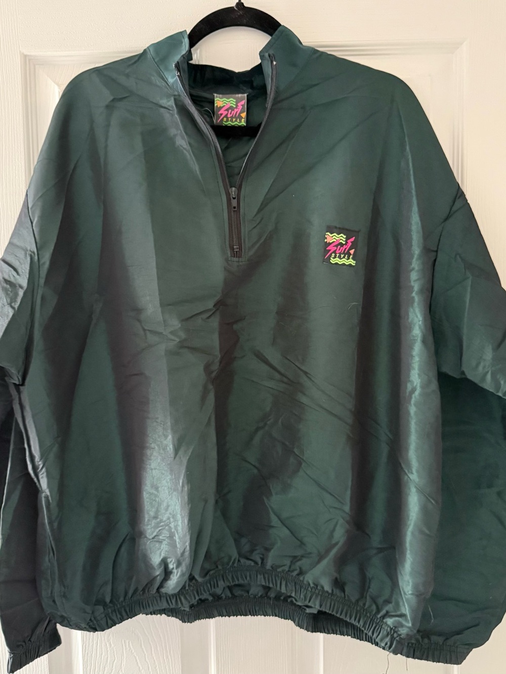 Vintage Surf Style Half Zip Windbreaker Pullover – Made in USA – One Size